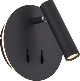 Moderne wandlamp zwart incl. LED met USB-C - Croft