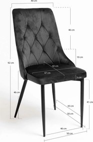 Dolfijn zwart fluwelen stoel