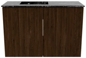 Mondiaz Joya DLux 60cm toiletmeubel walnut met wastafel faye links 1 kraangat lava