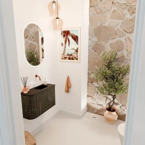Mondiaz Joya 60cm toiletmeubel ronding links shadow met wastafel faye rechts zonder kraangat urban