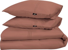 Dekbedovertrek King – 100% katoensatijn – 140×200/220 – brique