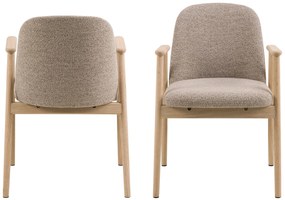RODERIC Beige Latte (stof Monza 60)/frame geolied eiken - HOUTEN STOEL VOOR WOONKAMER, EETKAMER, KEUKEN RETRO