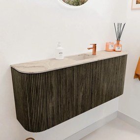 Mondiaz Joya DLux 105cm toiletmeubel ronding links/rechts shadow met wastafel faye midden 1 kraangat frappe