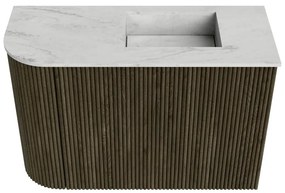 Mondiaz Joya DLux 60cm toiletmeubel ronding links shadow met wastafel faye rechts 1 kraangat opalo