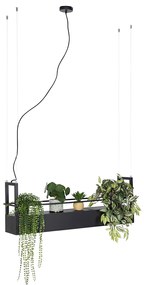 Smart hanglamp zwart met rek incl. 4 Wifi GU10 - Cage Rack