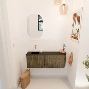 Mondiaz Joya 110cm toiletmeubel ronding rechts dusk met wastafel faye links zonder kraangat urban
