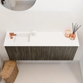 Mondiaz Joya 100cm toiletmeubel shadow met wastafel faye links 1 kraangat talc
