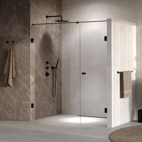 Brauer Void Carving profielloze nisdeur 180cm met draaideur 70cm aan muur zwart mat
