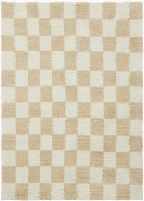 Handgeweven karpet Bilbao met ruitpatroon