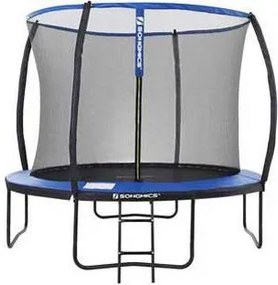Nancy's Trampoline Met Veiligheidsnet - Trampolines - Tuin - Ladder - Gevoerde Stangen - Zwart/Blauw - Ø 366
