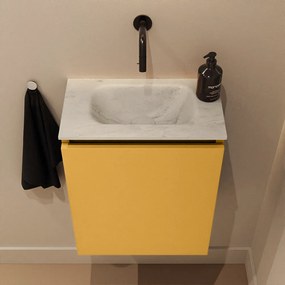 Mondiaz Ture DLux toiletmeubel 40cm ocher met wastafel opalo midden zonder kraangat