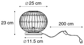Landelijke tafellamp zwart 25 cm - Canna Landelijk E27 rond Binnenverlichting Lamp