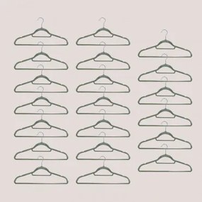 Set van 20 kledinghangers Palou Groen – khaki - Sklum