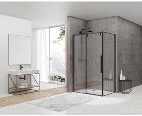 Van Rijn Products ST06 Softclose schuifdeur met 8mm helderglas 138.5x200cm voor combinatie met wand inclusief greep zwart ST06350140ZW