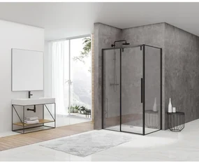 Van Rijn Products ST06 Softclose schuifdeur met 8mm helderglas 138.5x200cm voor combinatie met wand inclusief greep zwart ST06350140ZW