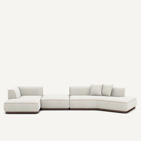 Open bank met hoek links met voetensteun in linnenfluweel, JACOPO