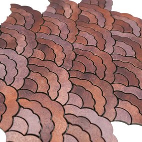 Zelfklevende Mozaïektegels Metaal | Waaier Koper | 26,8×28,1 cm | Keuken, Bad &amp; WC