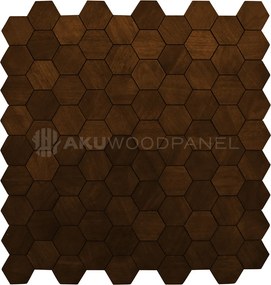 Decopaneel 60 cm x 60 cm Walnoot hout - Snowdrop Smoked Brown - 3D Wandpaneel - Wanddeco