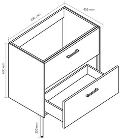 Differnz legs onderkast 90cm groen