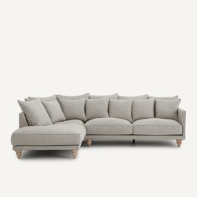 Hoekbank van viscose met structuur en linnen, LAZARE