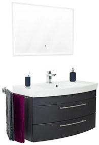 Saniclear Bella halfrond badmeubel 100cm met LED spiegel antraciet