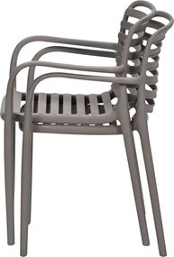 Garden Impressions Mees tuinstoel taupe - 2 stuks