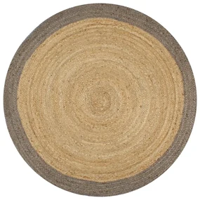vidaXL Vloerkleed handgemaakt met grijze rand 150 cm jute