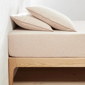 Hoeslaken, katoenen chambray flanel, matrashoogte 30 cm, Clara