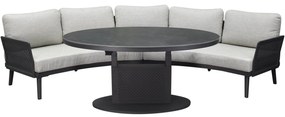 Primitivo hoek loungeset 3 delig verstelbaar antraciet aluminium