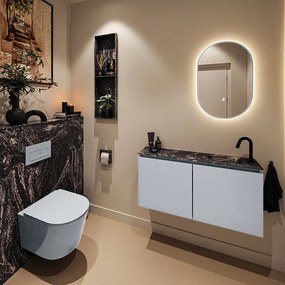 Mondiaz Ture DLux toiletmeubel 100cm clay met wastafel lava rechts met kraangat