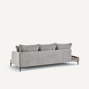 Halve bank met tafelblad van stoned fluweel, MODERNISTE