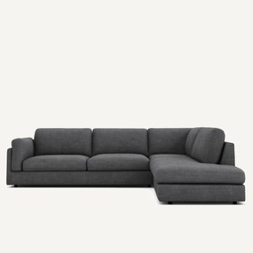 Katoenen en linnen hoekbank met longchair, César