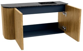 Mondiaz Joya DLux 80cm toiletmeubel ronding links oak met wastafel faye rechts 1 kraangat lava