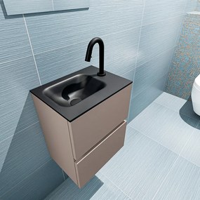 Mondiaz Ada 40cm toiletmeubel smoke met wastafel urban links 1 kraangat