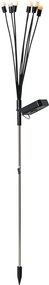 Set van 2 buitenlampen zwart incl. LED met solar en grondpin - Fire Fly