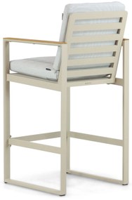 Barstoel Aluminium/Teak Taupe-naturel-bruin Lifestyle Garden Furniture Faro