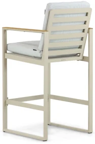 Barstoel Aluminium/Teak Taupe-naturel-bruin Lifestyle Garden Furniture Faro