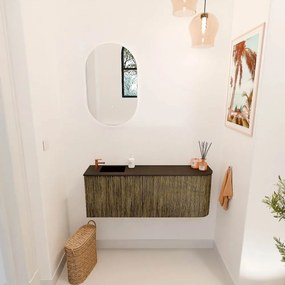 Mondiaz Joya 110cm toiletmeubel ronding rechts dusk met wastafel faye links 1 kraangat urban