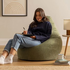 Cloudy Cord Zitzak Stoel - Olijf