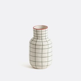 Vaas in keramiek met ruiten H18,7 cm, Neios