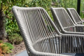 4 Seasons Outdoor Ramblas eetset met Quatro tafel HPL blad 220 x 95 cm light antraciet      taupe weerbestendig