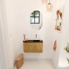 Mondiaz Joya 70cm toiletmeubel ronding links oak met wastafel faye rechts zonder kraangat urban