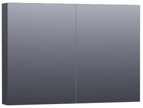 BRAUER Plain Spiegelkast - 100x70x15cm - 2 links/rechtsdraaiende spiegeldeuren - MFC - black wood SK-PL100BW