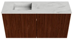Mondiaz Joya DLux 80cm toiletmeubel ruby met wastafel faye links zonder kraangat opalo