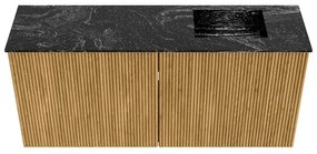 Mondiaz Joya DLux 90cm toiletmeubel oak met wastafel faye rechts zonder kraangat lava
