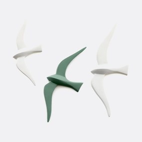 Set van 3 decoratieve vogels voor aan de wand, Tuga