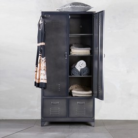 Vtwonen Locker Kluiskast Metaal Zwart - 90x50x190cm.