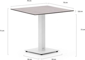 Tuin eettafel Forza | Vierkant | Tuintafel Kunststof | 70x70cm | 2 personen | Kees Smit Tuinmeubelen