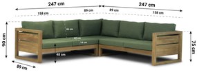 Hoek loungeset 5 personen Teak Old teak greywash  Garden Collections Richmond/Manchester