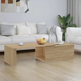 vidaXL Salontafel 150x50x35 cm bewerkt hout sonoma eikenkleurig